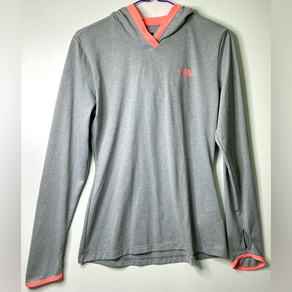 The North Face Gray Pullover with Coral Highlights S/P Preowned